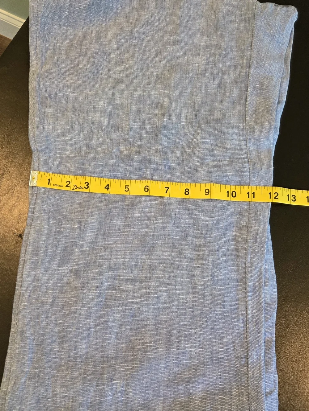 Lands' End High Rise Wide Leg 100% Linen Pleated Pants Size 12 Blue